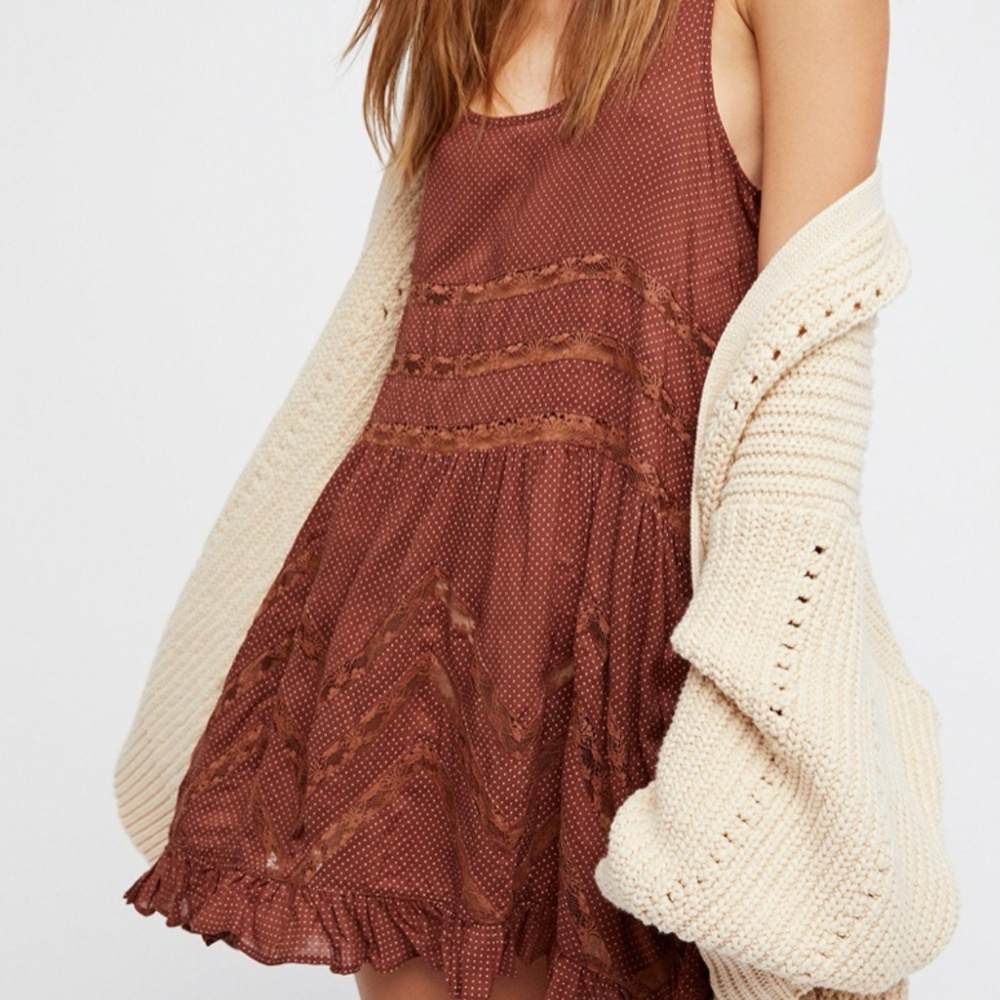 Free People Voile and Lace Trapeze Slip
